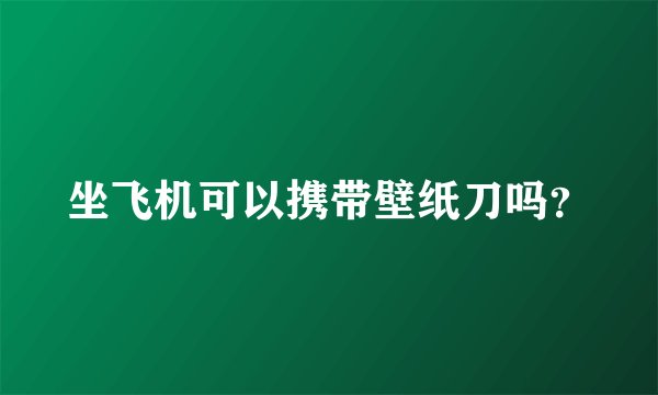 坐飞机可以携带壁纸刀吗？