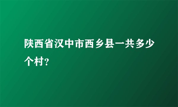陕西省汉中市西乡县一共多少个村？