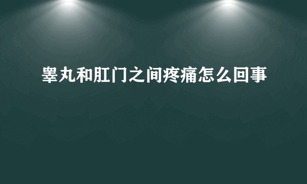 睾丸和肛门之间疼痛怎么回事
