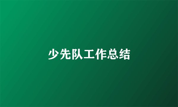 少先队工作总结