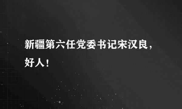 新疆第六任党委书记宋汉良，好人！
