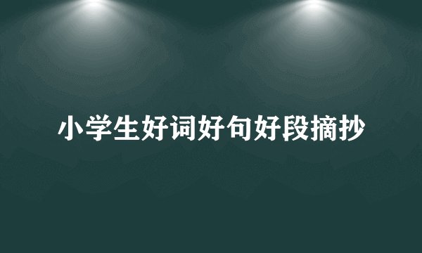 小学生好词好句好段摘抄