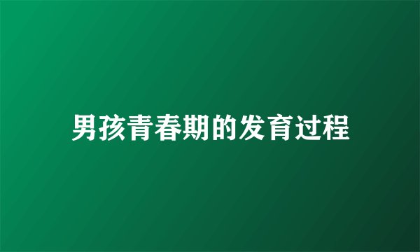男孩青春期的发育过程