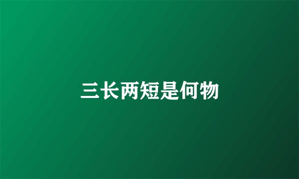 三长两短是何物