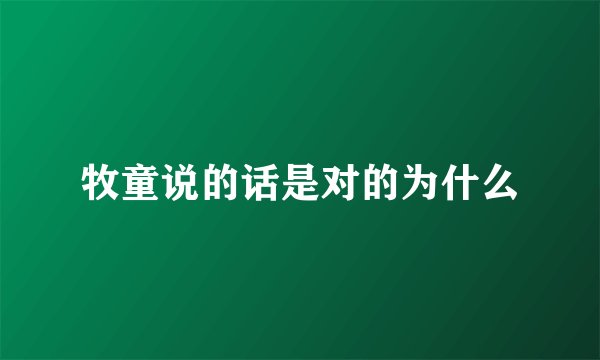 牧童说的话是对的为什么
