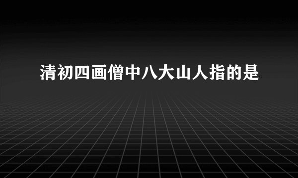 清初四画僧中八大山人指的是