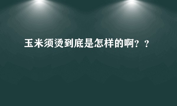 玉米须烫到底是怎样的啊？？
