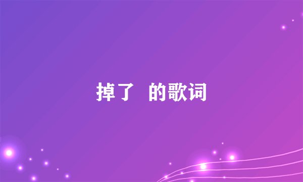 掉了  的歌词