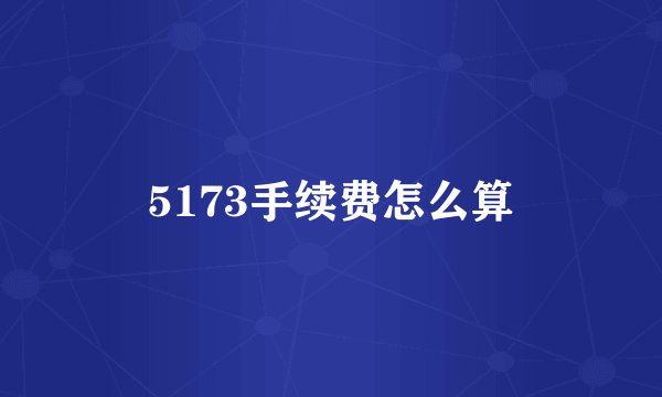 5173手续费怎么算