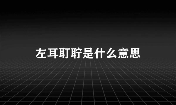 左耳耵聍是什么意思
