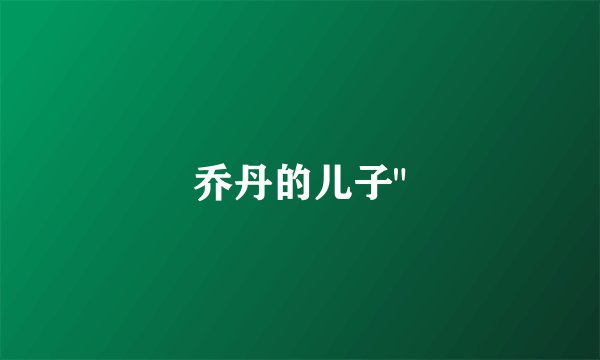 乔丹的儿子