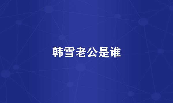 韩雪老公是谁