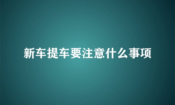 新车提车要注意什么事项