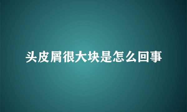 头皮屑很大块是怎么回事