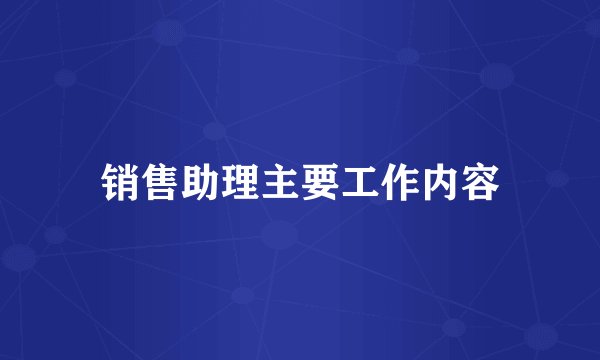 销售助理主要工作内容
