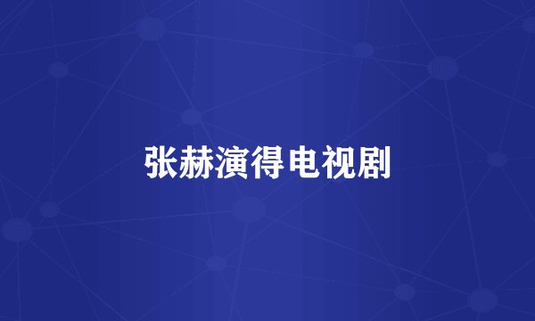 张赫演得电视剧