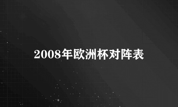 2008年欧洲杯对阵表