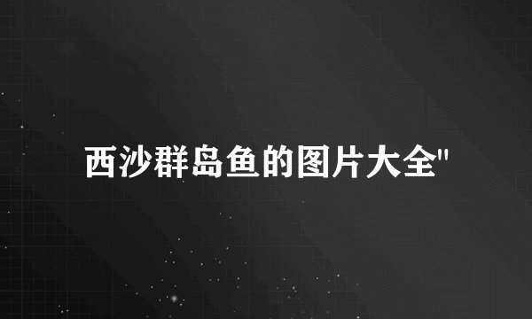 西沙群岛鱼的图片大全