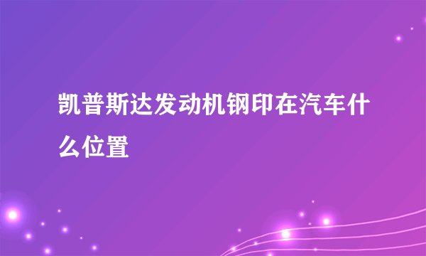 凯普斯达发动机钢印在汽车什么位置