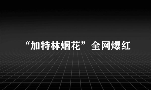 “加特林烟花”全网爆红