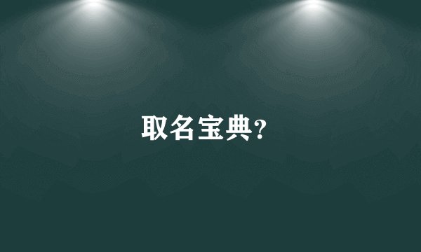 取名宝典？