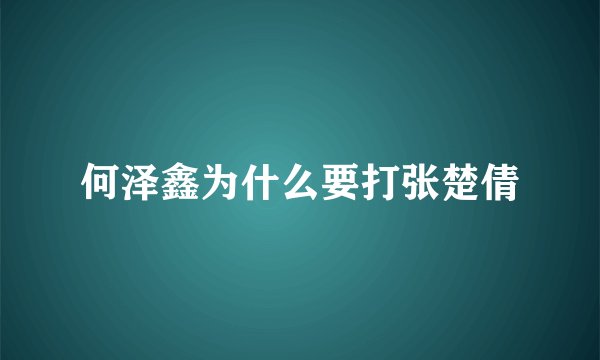 何泽鑫为什么要打张楚倩