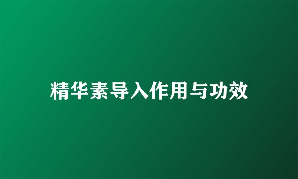 精华素导入作用与功效