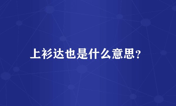 上衫达也是什么意思？