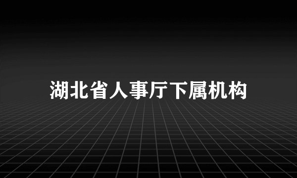 湖北省人事厅下属机构