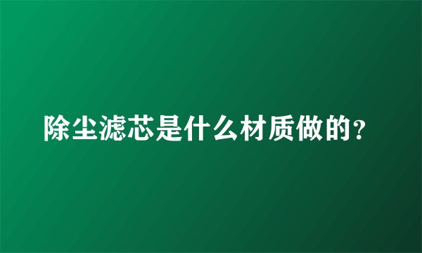 除尘滤芯是什么材质做的？