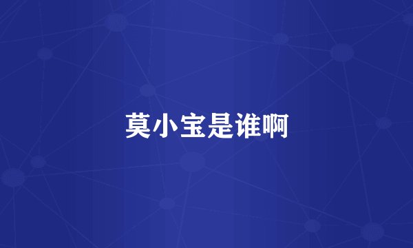 莫小宝是谁啊