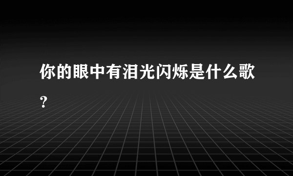 你的眼中有泪光闪烁是什么歌?