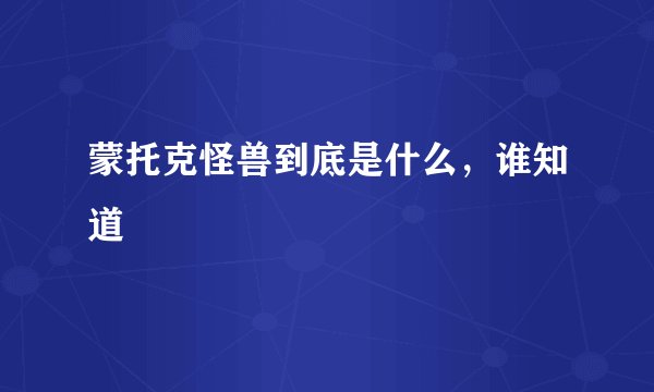 蒙托克怪兽到底是什么，谁知道