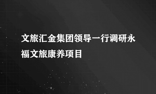 文旅汇金集团领导一行调研永福文旅康养项目