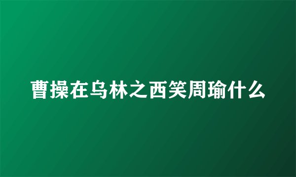 曹操在乌林之西笑周瑜什么