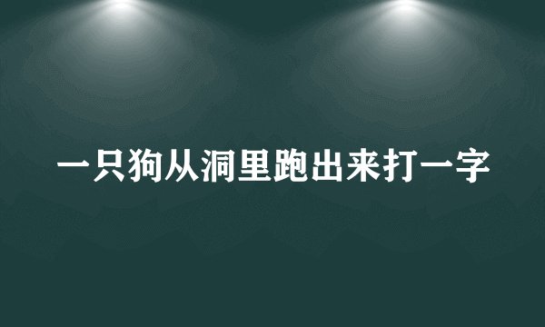 一只狗从洞里跑出来打一字