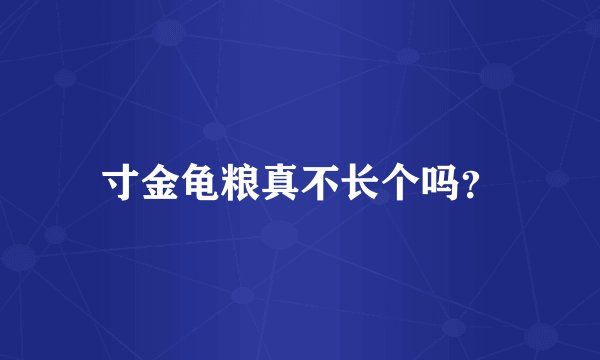 寸金龟粮真不长个吗？