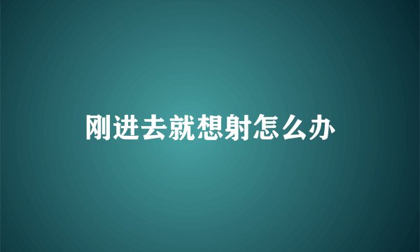 刚进去就想射怎么办