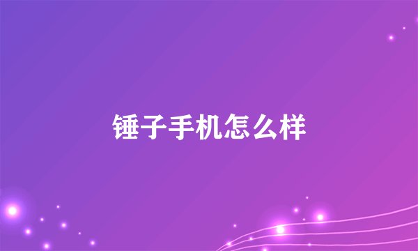锤子手机怎么样