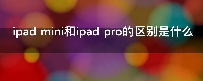 ipad mini和ipad pro的区别是什么