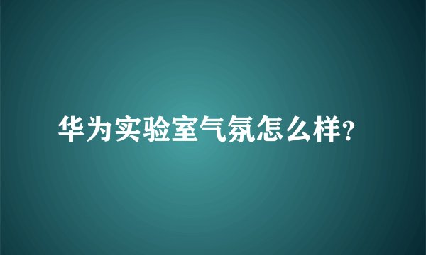 华为实验室气氛怎么样?