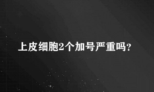 上皮细胞2个加号严重吗？