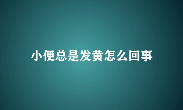 小便总是发黄怎么回事