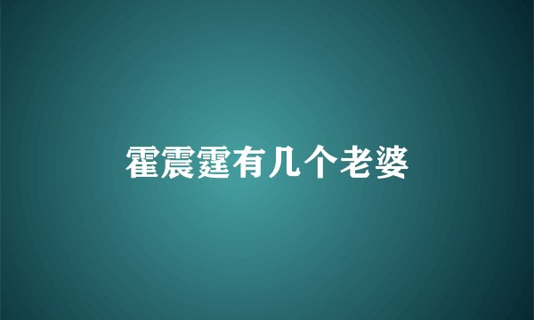霍震霆有几个老婆