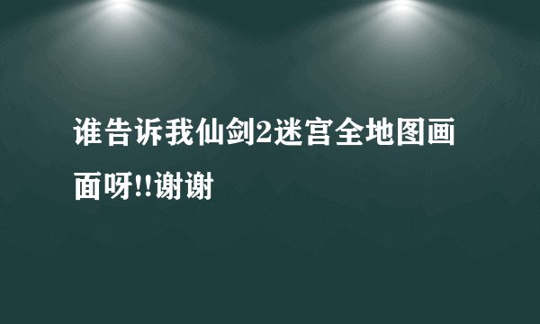 谁告诉我仙剑2迷宫全地图画面呀!!谢谢
