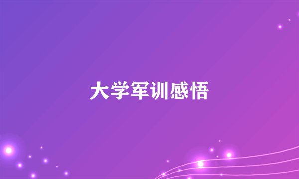 大学军训感悟
