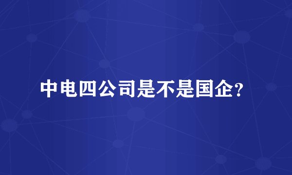 中电四公司是不是国企？