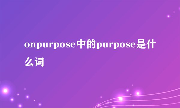 onpurpose中的purpose是什么词