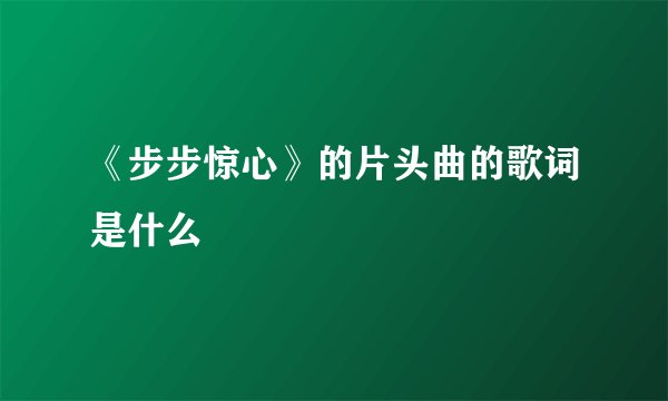《步步惊心》的片头曲的歌词是什么