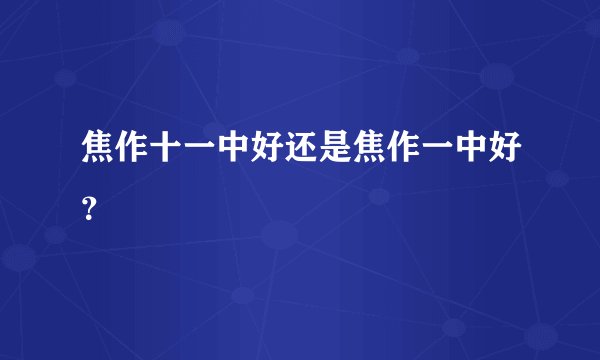 焦作十一中好还是焦作一中好？